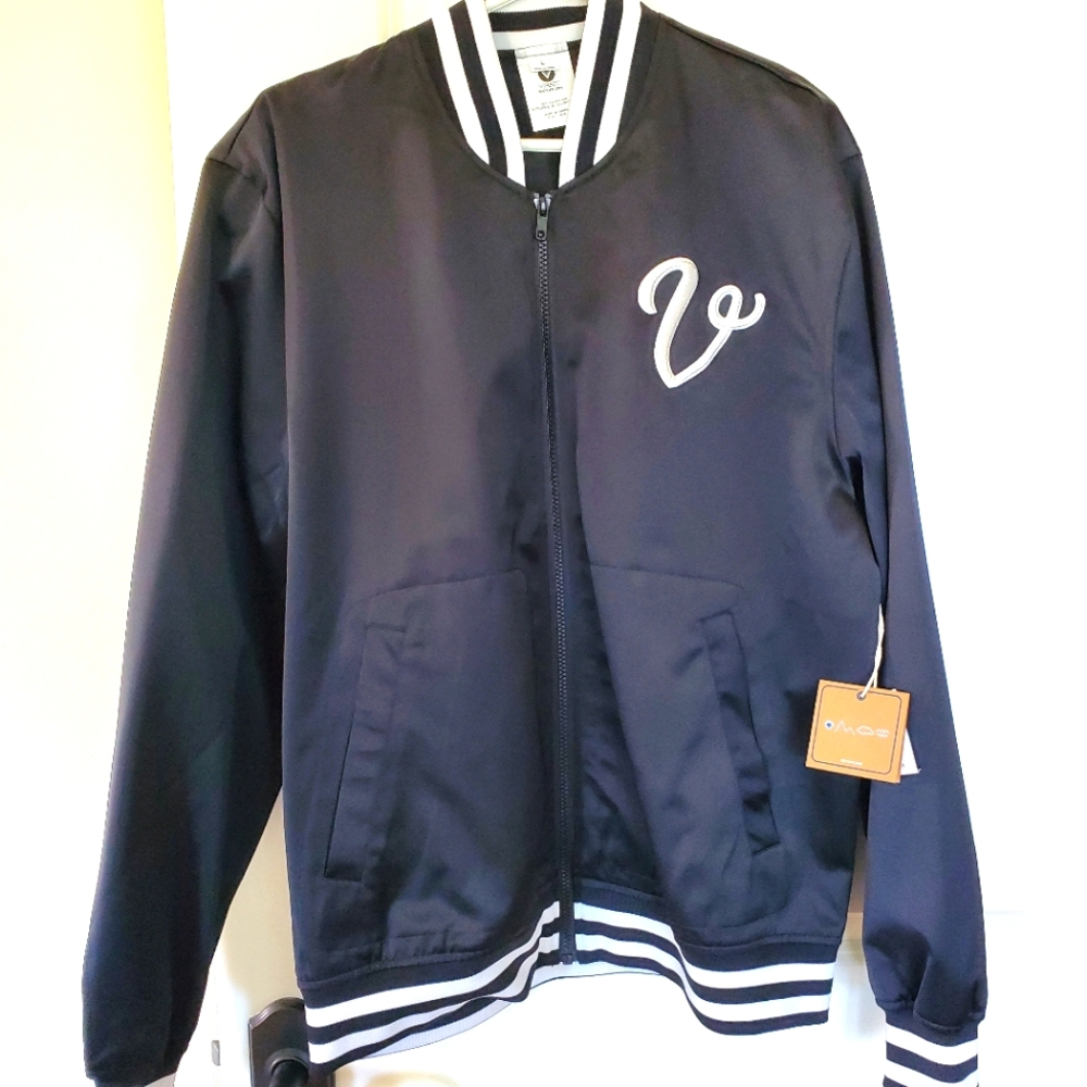 NWT Vast Life Fall classic black and white varsity jacket men's Large